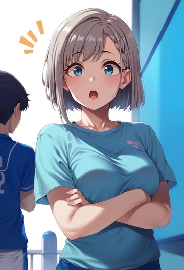 idolmaster,hisakawa_hayate,running shirt,shorts,sneakers  - AI generated anime art