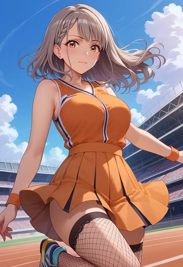 idolmaster,hisakawa_nagi,mini skirt, stockings  - AI generated anime art