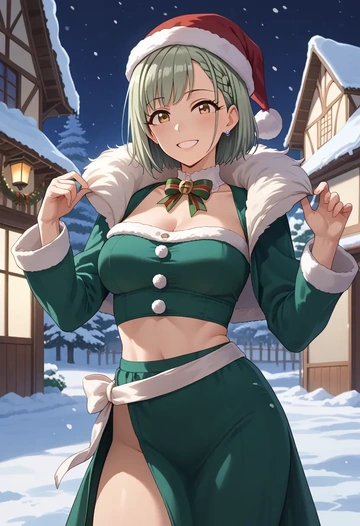 idolmaster,hisakawa_nagi,Christmas,dress  - AI generated anime art