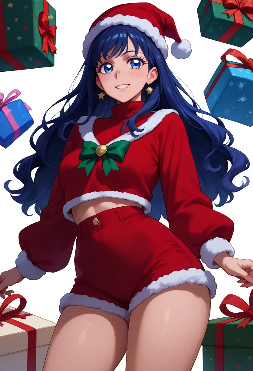 precure,hishikawa_rikka,Christmas,red velvet shorts,turtleneck sweater  - 