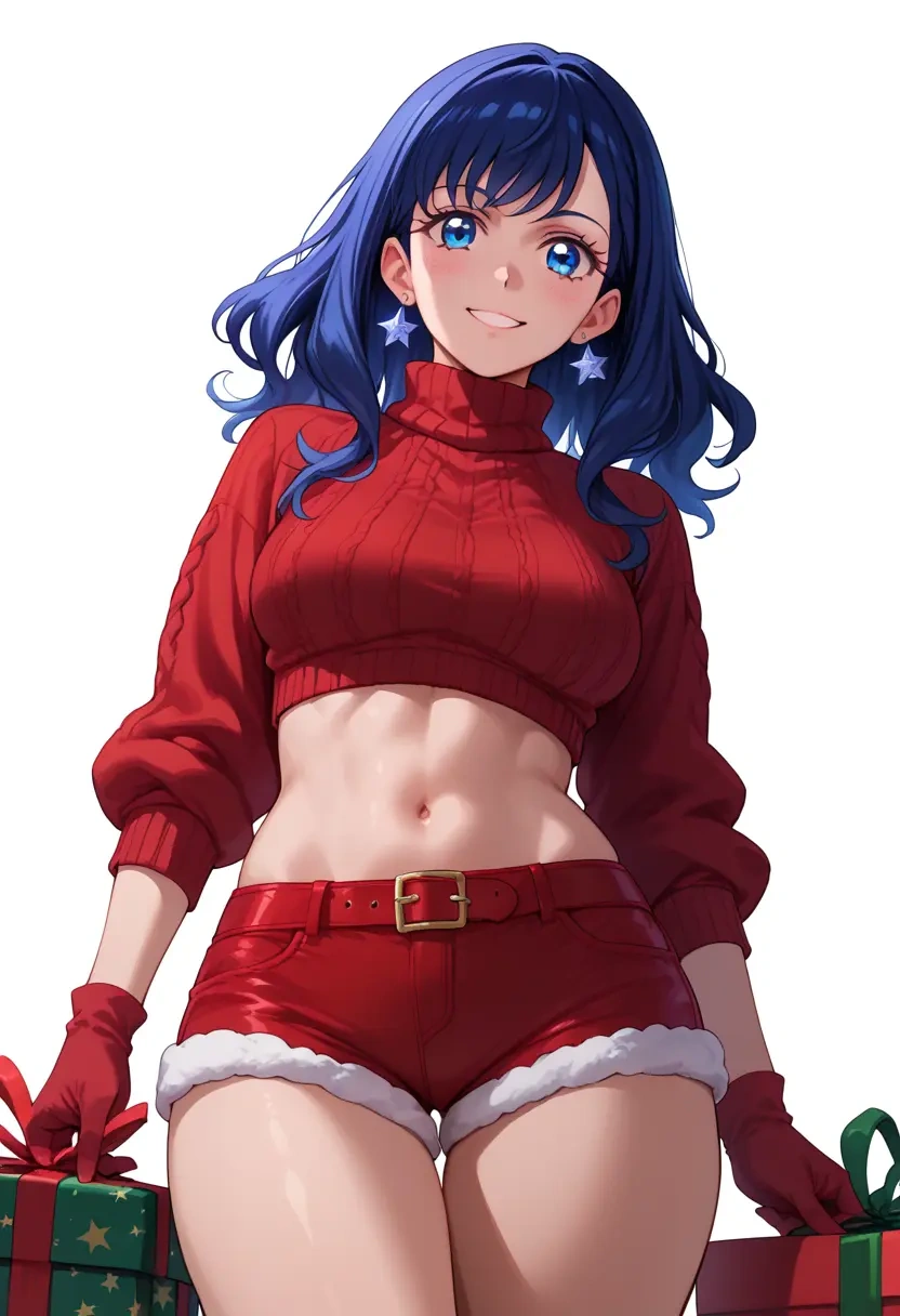 precure,hishikawa_rikka,Christmas,red velvet shorts,turtleneck sweater  - 