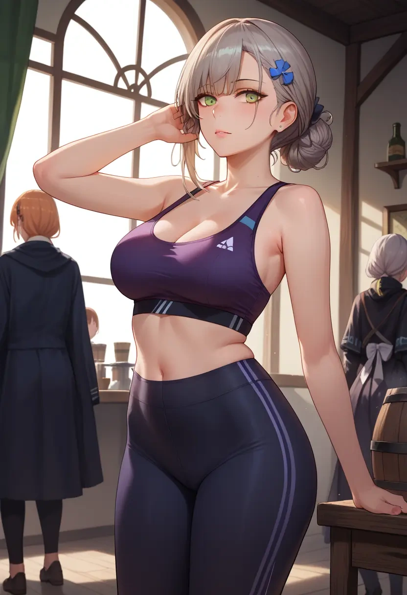 girls'_frontline,hk416_(girls'_frontline),yoga shorts, bra  - 