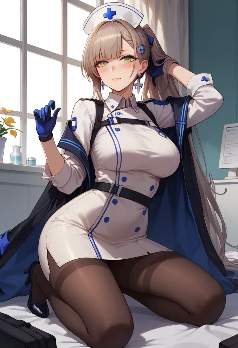 girls'_frontline,hk416_(girls'_frontline),nurse, pantyhose,mini skirt  - 