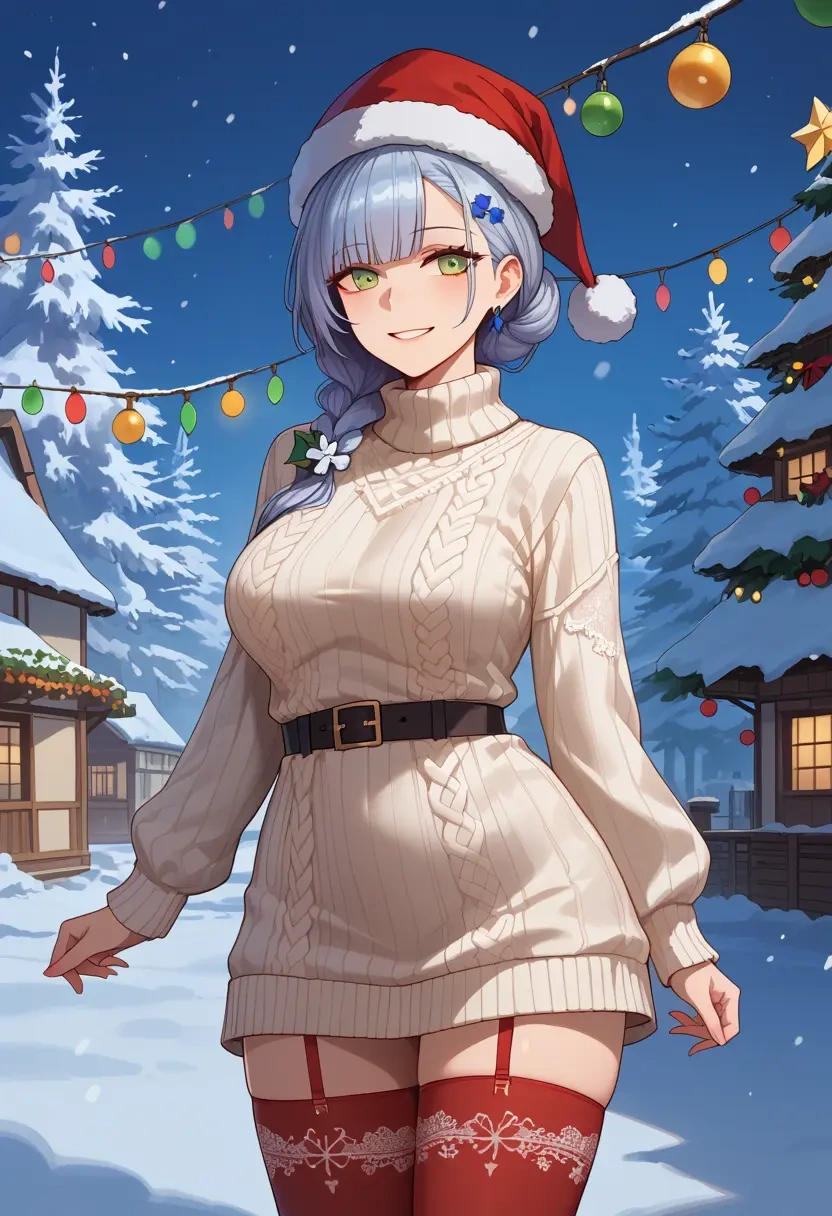 girls'_frontline,hk416_(girls'_frontline),Christmas,sweater dress,stockings  - 