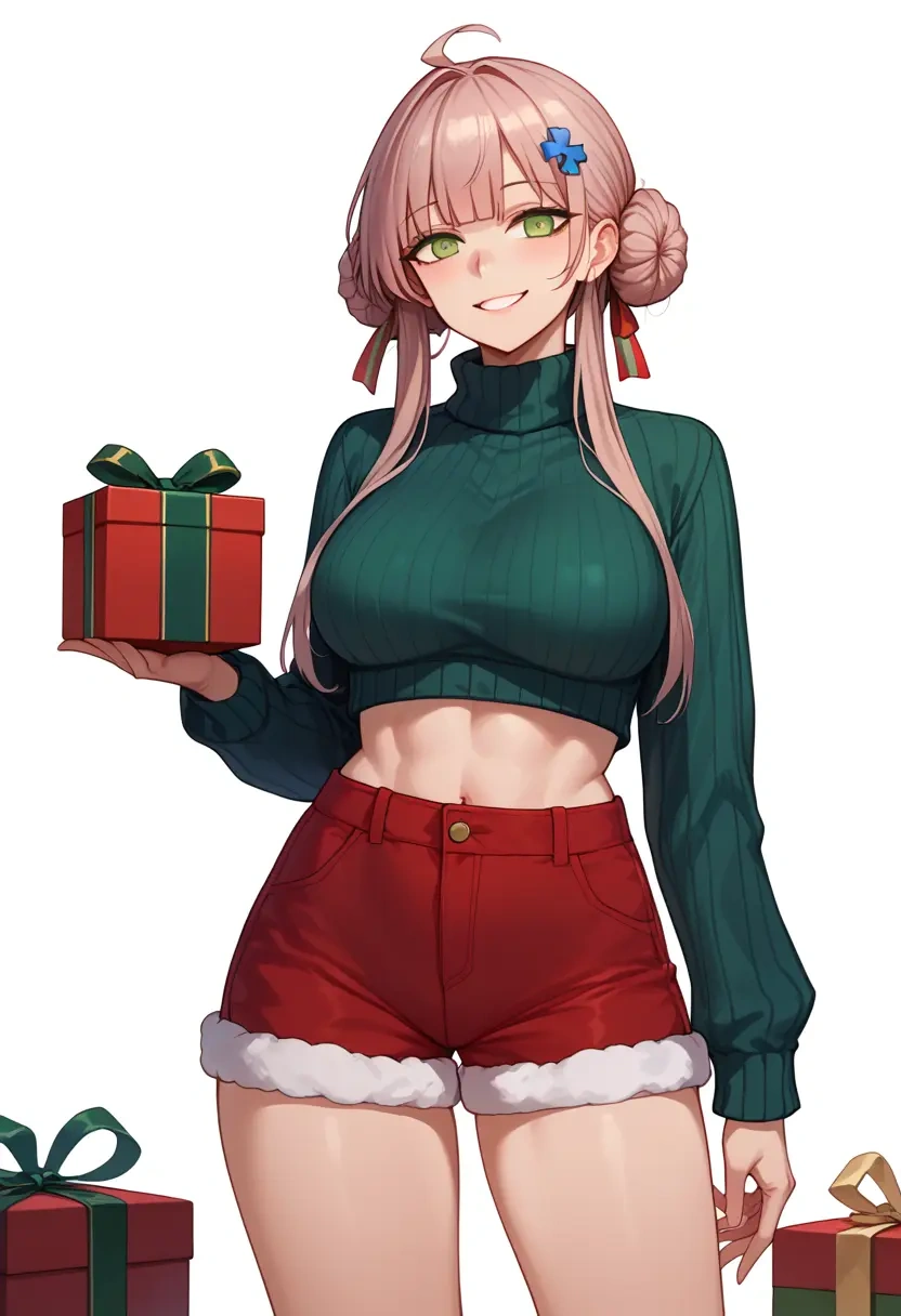 girls'_frontline,hk416_(girls'_frontline),Christmas,red velvet shorts,turtleneck sweater  - 