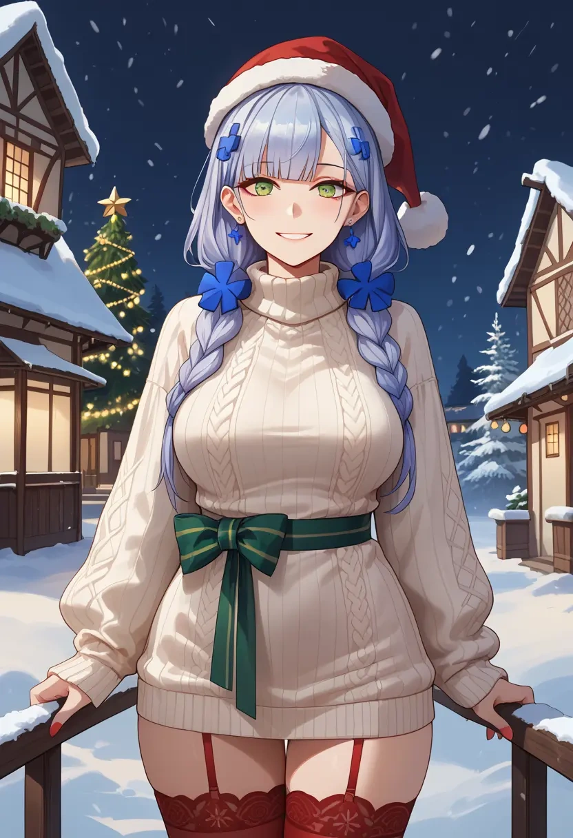 girls'_frontline,hk416_(girls'_frontline),Christmas,sweater dress,stockings  - 