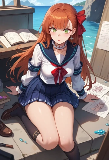 girls'_frontline,hk416_(girls'_frontline),sailor, uniform  - AI generated anime art