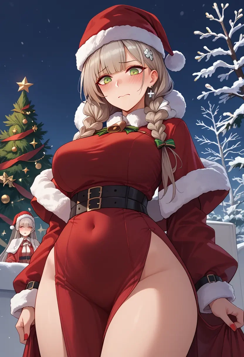 girls'_frontline,hk416_(girls'_frontline),Christmas,red velvet dress  - 