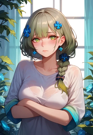 girls'_frontline,hk416_(girls'_frontline),tie-dye shirt,dolphin shorts  - AI generated anime art