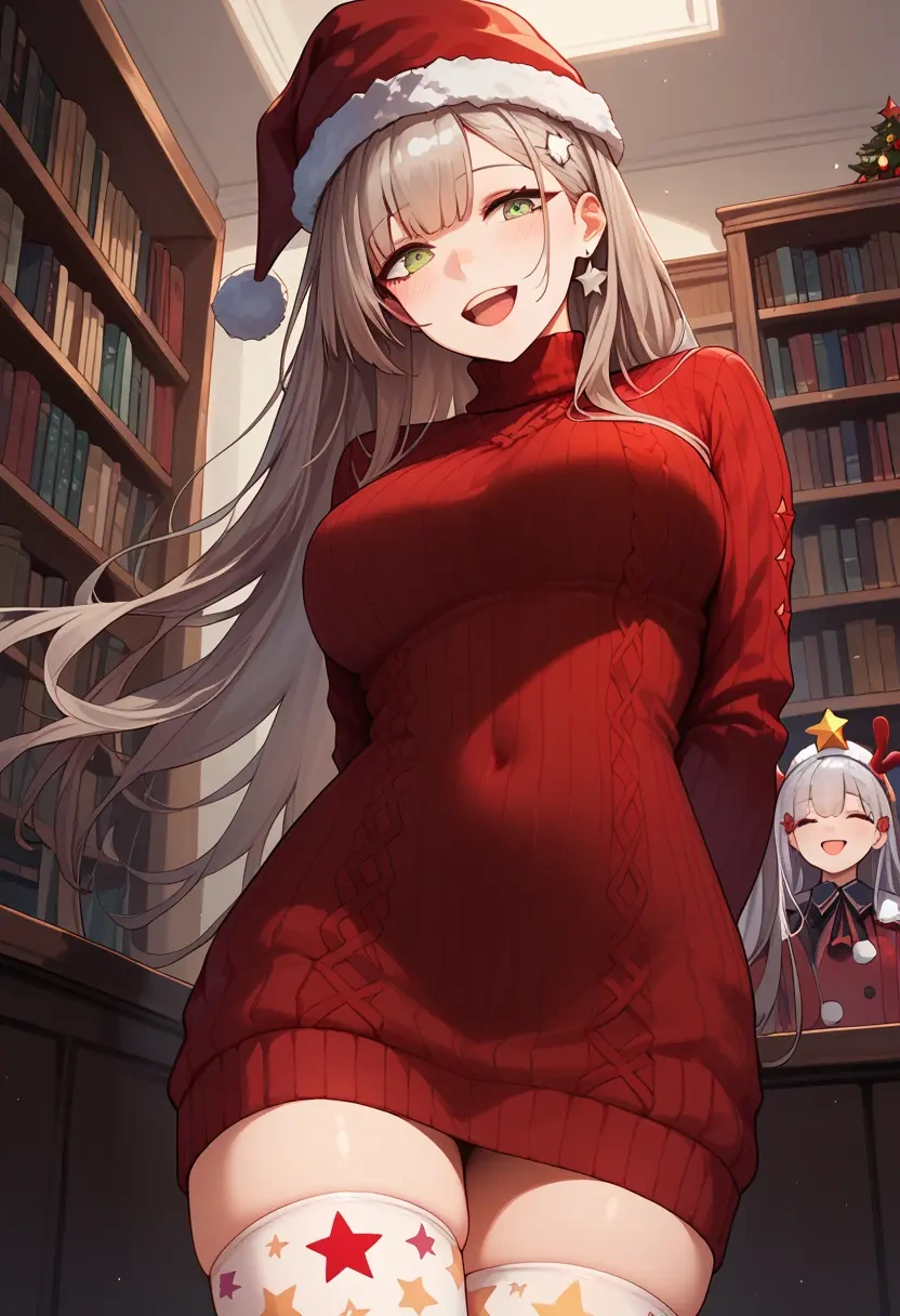 girls'_frontline,hk416_(girls'_frontline),Christmas,sweater dress,stockings  - 