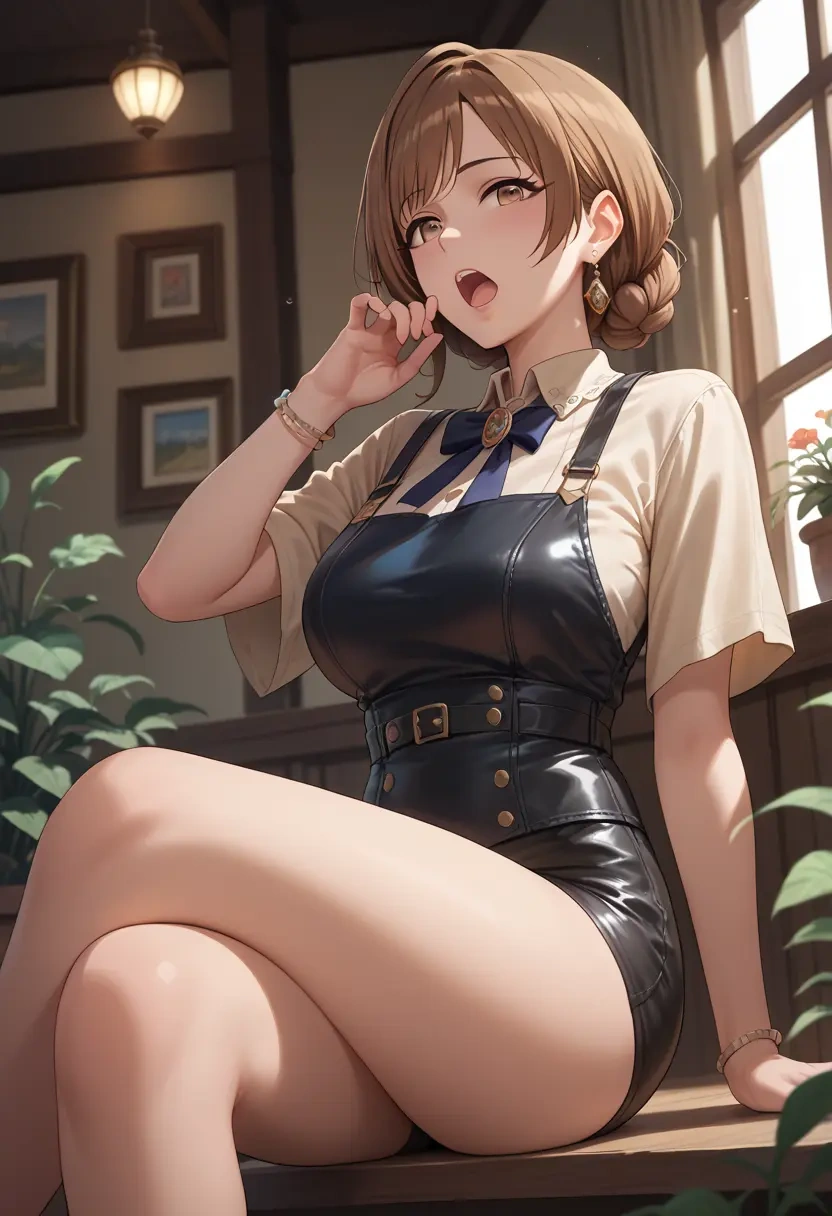 idolmaster,hojo_karen,leather,shorts  - 