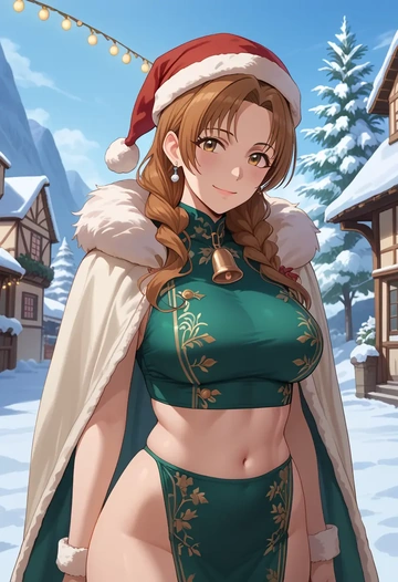 idolmaster,hojo_karen,Christmas,dress  - AI generated anime art