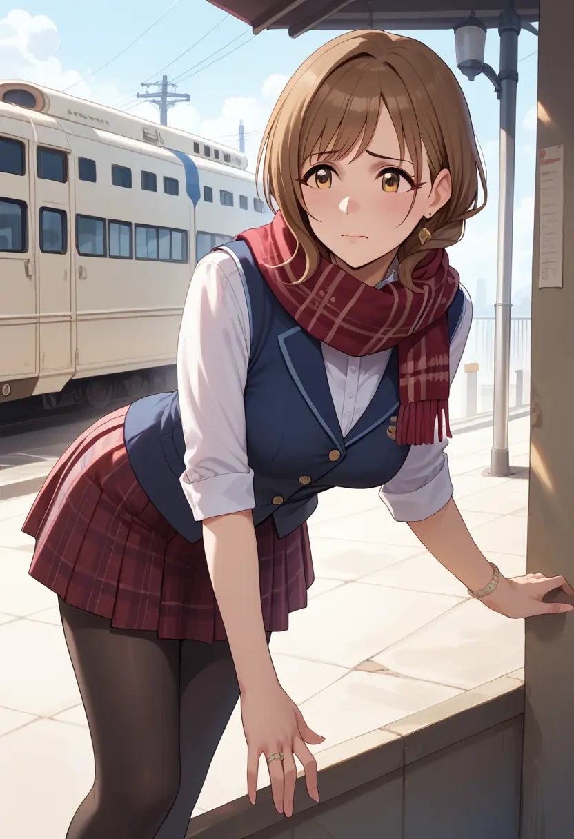 idolmaster,hojo_karen,winter,student uniform,vest  - 