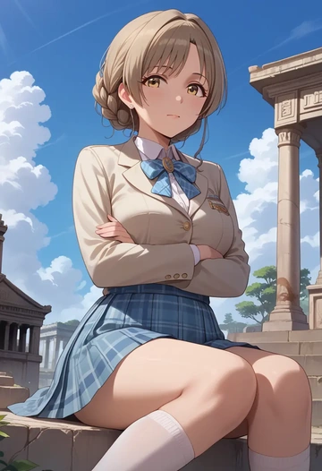 idolmaster,hojo_karen,spring,student uniform,blazer  - AI generated anime art