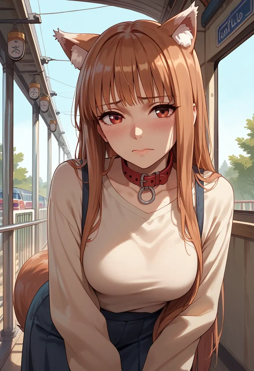 spice_and_wolf,holo,polo shirt,tennis skirt  - 