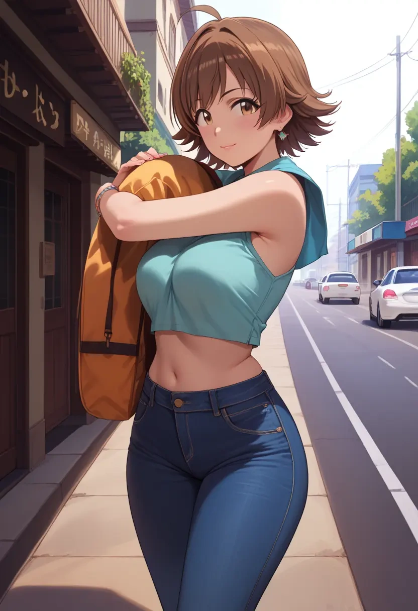 idolmaster,honda_mio,crop top  - 