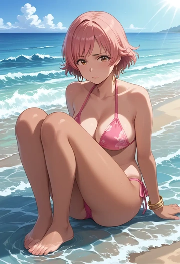 idolmaster,honda_mio,bikini  - AI generated anime art