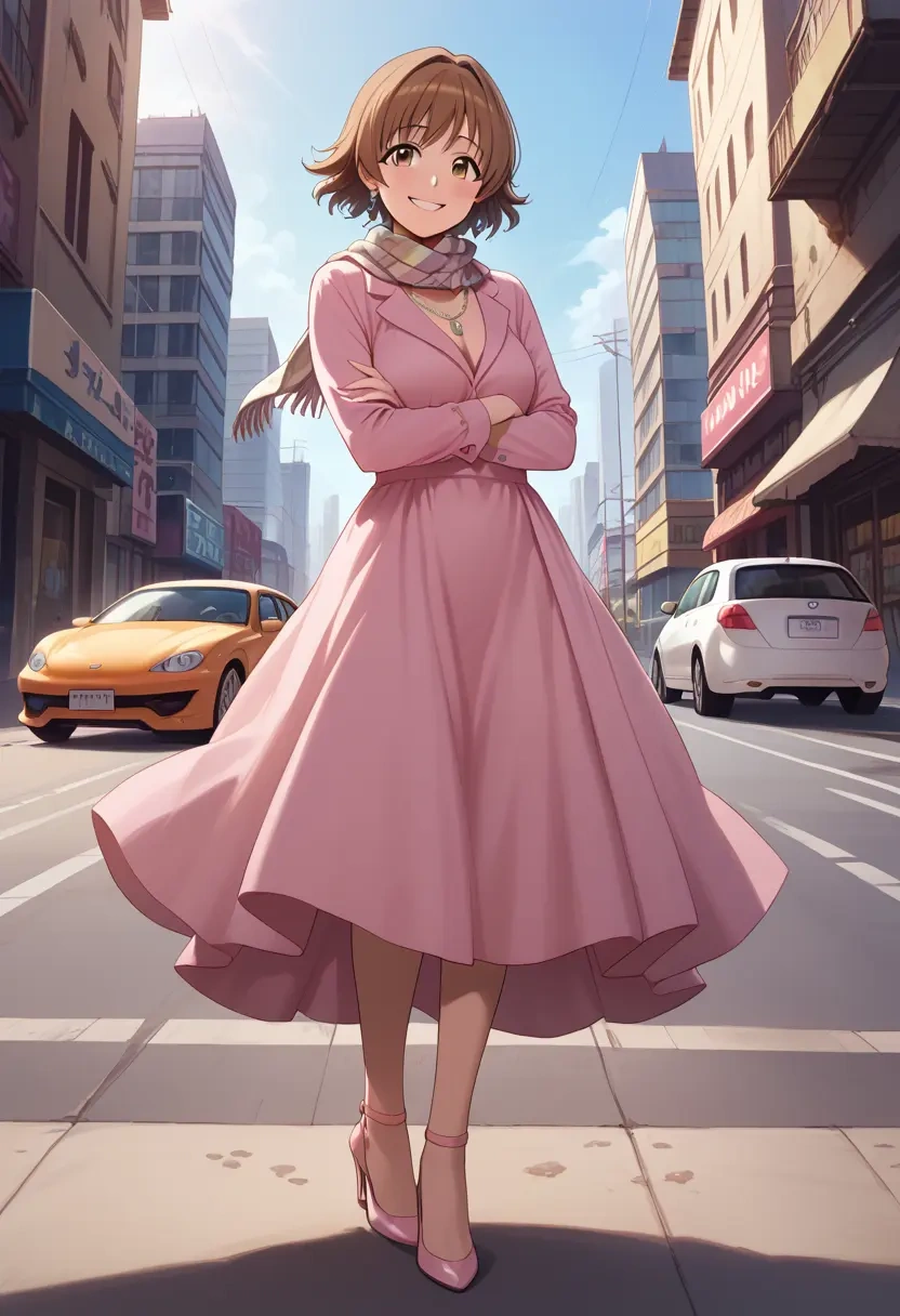 idolmaster,honda_mio,spring,elegant woman,wrap dress  - 