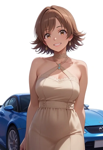 idolmaster,honda_mio,dress,halter,layered tulle  - AI generated anime art