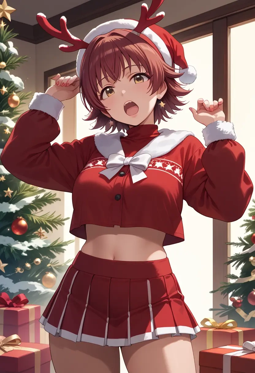 idolmaster,honda_mio,Christmas,skirt  - 