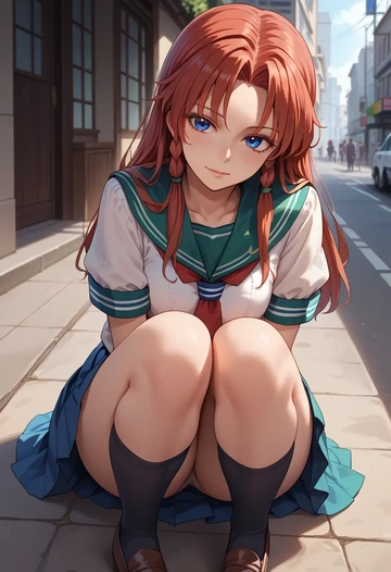 touhou,hong_meiling,sailor, uniform  - AI generated anime art