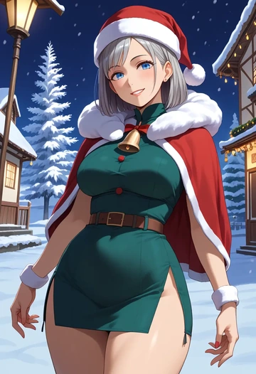 ano_hi_mita_hana_no_namae_wo_bokutachi_wa_mada_shiranai.,honma_meiko,Christmas,dress  - AI generated anime art