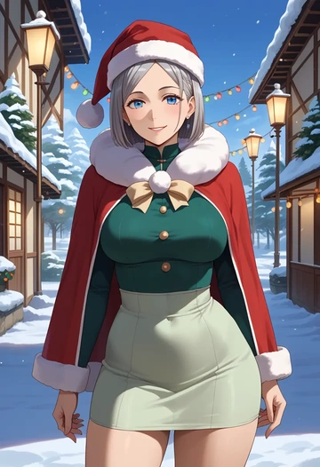 ano_hi_mita_hana_no_namae_wo_bokutachi_wa_mada_shiranai.,honma_meiko,Christmas,dress  - AI generated anime art