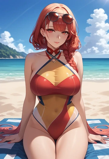 azur_lane,honolulu_(azur_lane),swimsuit,sexy  - AI generated anime art