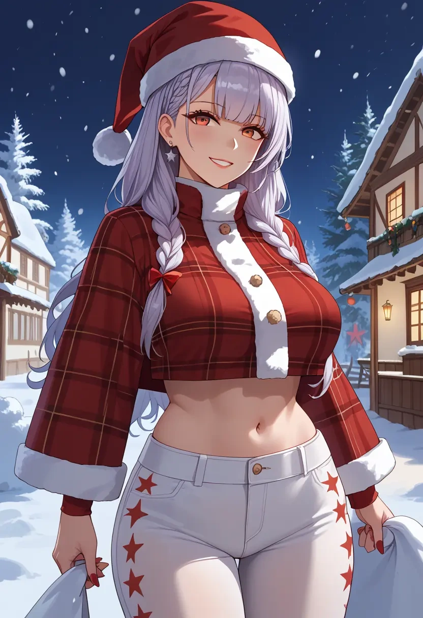 azur_lane,honolulu_(azur_lane),Christmas,plaid trousers  - 