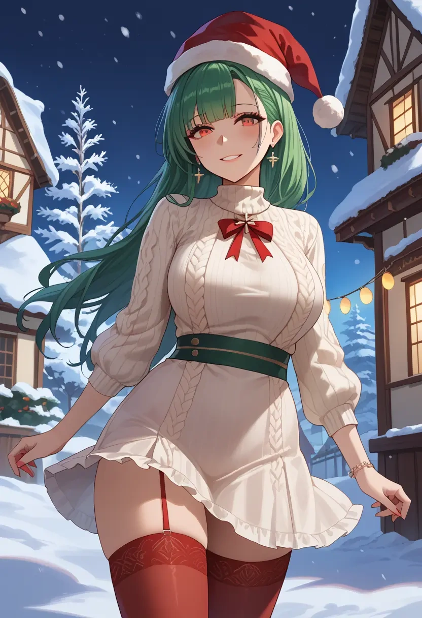 azur_lane,honolulu_(azur_lane),Christmas,sweater dress,stockings  - 