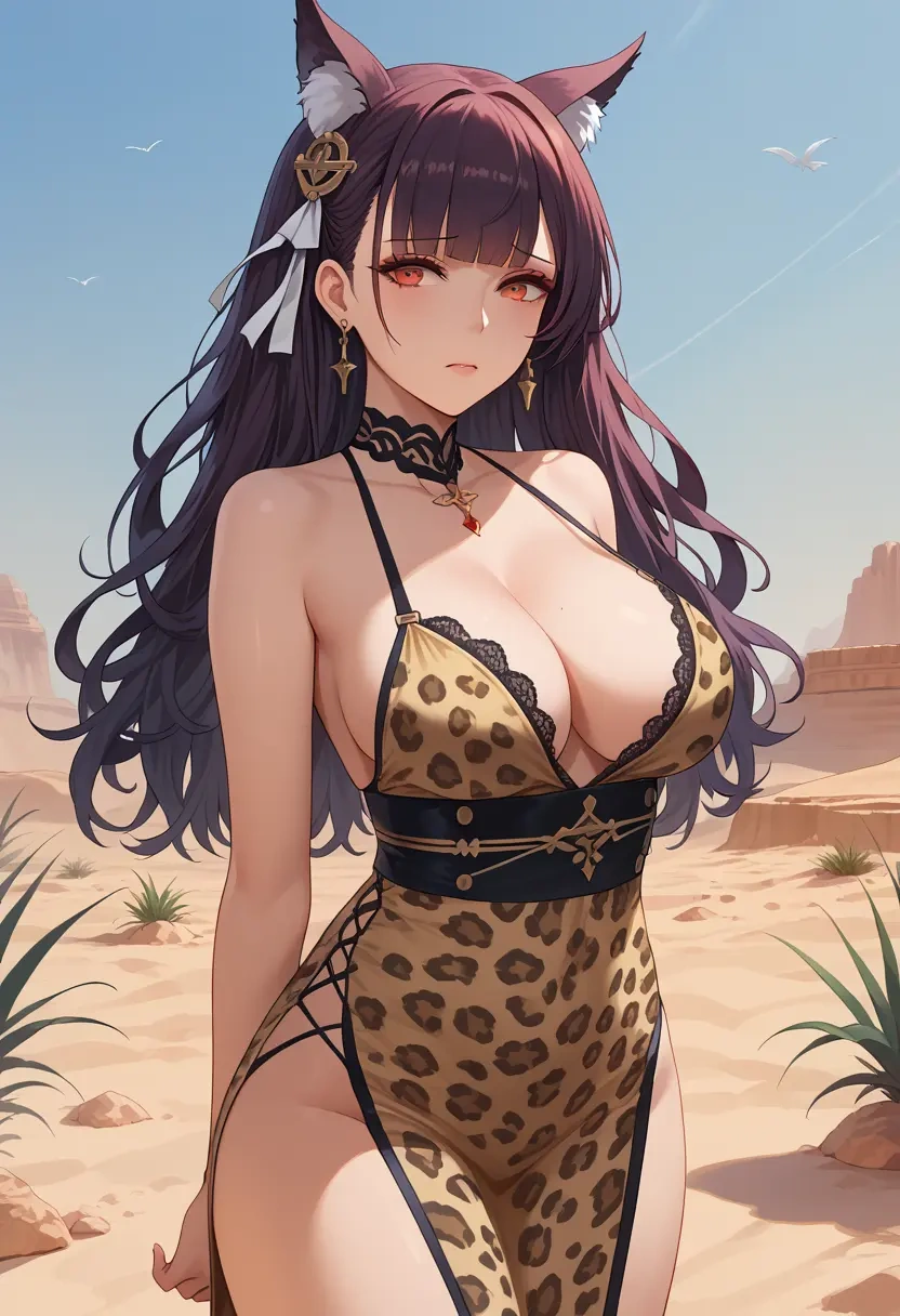 azur_lane,honolulu_(azur_lane),leopard print,silk slip dress  - 