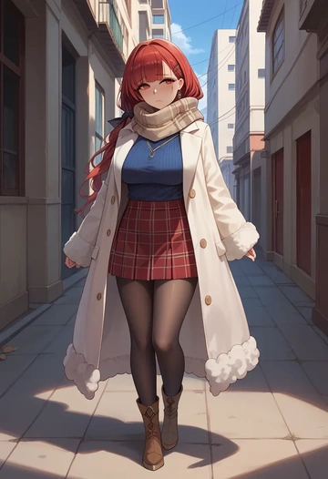 azur_lane,honolulu_(azur_lane),winter,student uniform,down jacket  - AI generated anime art