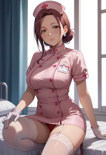 idolmaster,hoshi_syoko,nurse,stockings,sexy,panties  - AI generated anime art