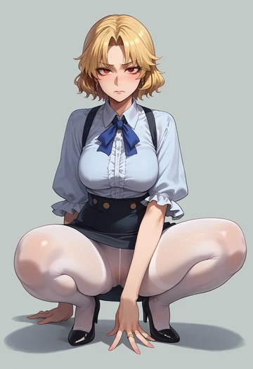 touhou,hoshiguma_yuugi,shorts, pantyhose  - AI generated anime art