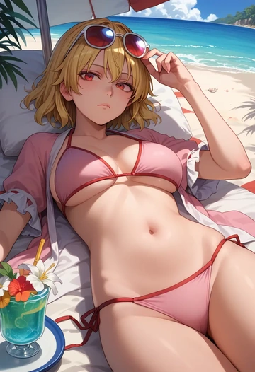 touhou,hoshiguma_yuugi,bikini  - AI generated anime art