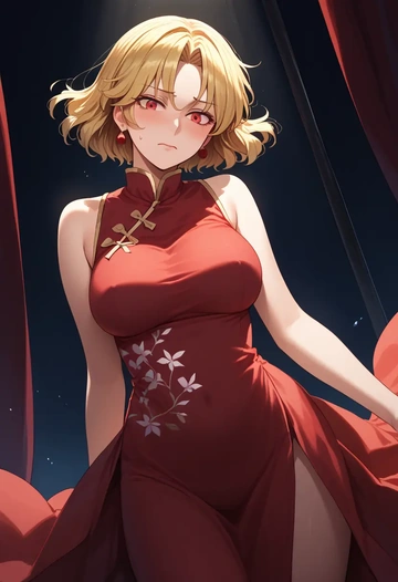 touhou,hoshiguma_yuugi,qipao  - AI generated anime art