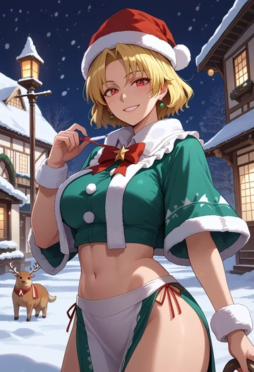 touhou,hoshiguma_yuugi,Christmas,dress  - AI generated anime art