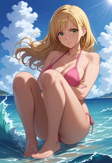 idolmaster,hoshii_miki,bikini  - AI generated anime art