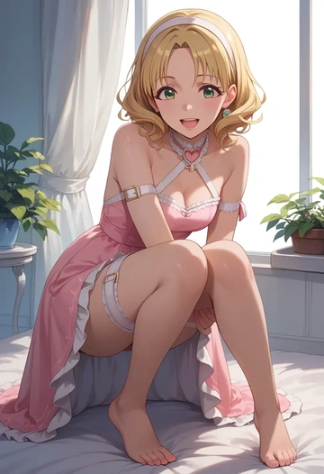 idolmaster,hoshii_miki,silk slip dress  - AI generated anime art