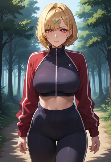 nijisanji,hoshikawa_sara,athletic,track suit  - AI generated anime art