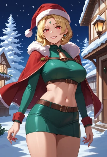 nijisanji,hoshikawa_sara,Christmas,dress  - AI generated anime art