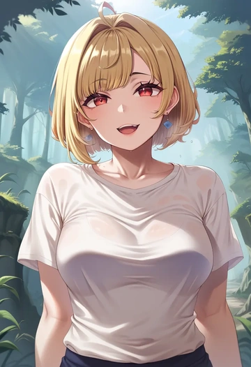 nijisanji,hoshikawa_sara,running shirt,shorts,sneakers  - AI generated anime art