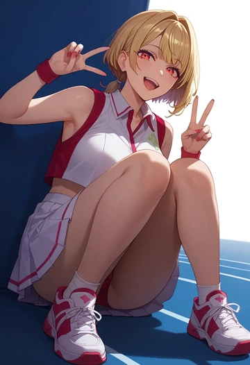 nijisanji,hoshikawa_sara,tennis skirt  - AI generated anime art