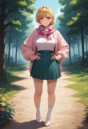 nijisanji,hoshikawa_sara,spring,student uniform,light cardigan  - AI generated anime art