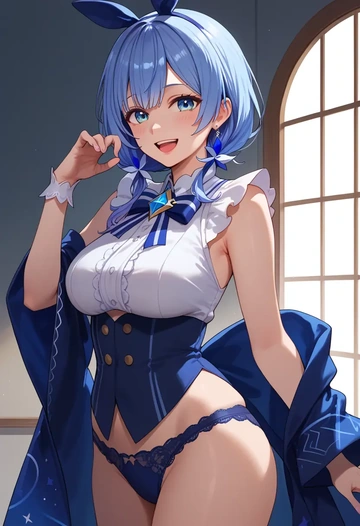 hololive,hoshimachi_suisei_(1st_costume),lingerie  - AI generated anime art