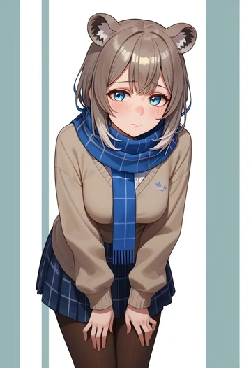 hololive,hoshimachi_suisei_(1st_costume),winter,student uniform,fur-lined parka  - AI generated anime art