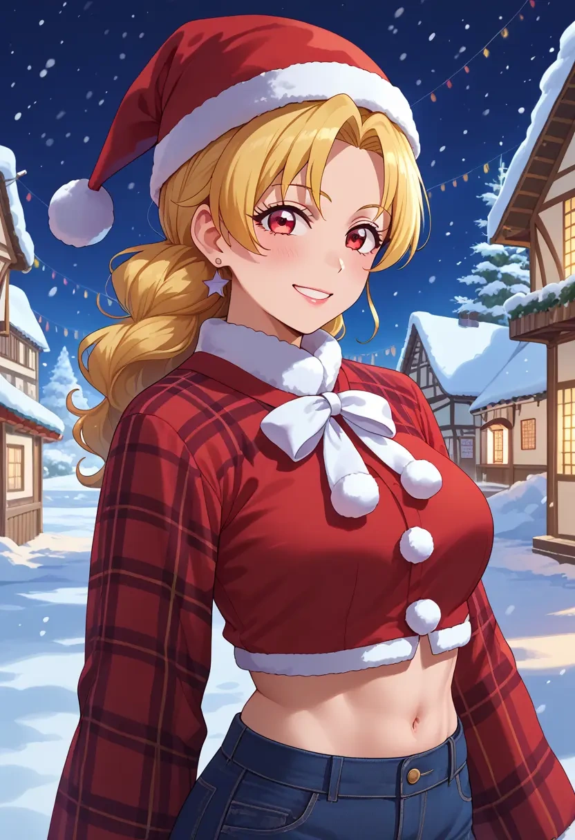 aikatsu!_(series),hoshimiya_ichigo,Christmas,plaid trousers  - 