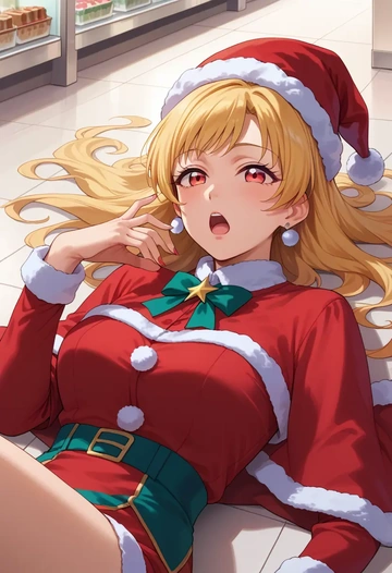 aikatsu!_(series),hoshimiya_ichigo,Christmas,red velvet dress  - AI generated anime art