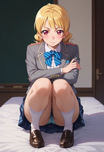 aikatsu!_(series),hoshimiya_ichigo,winter,student uniform,blazer  - AI generated anime art