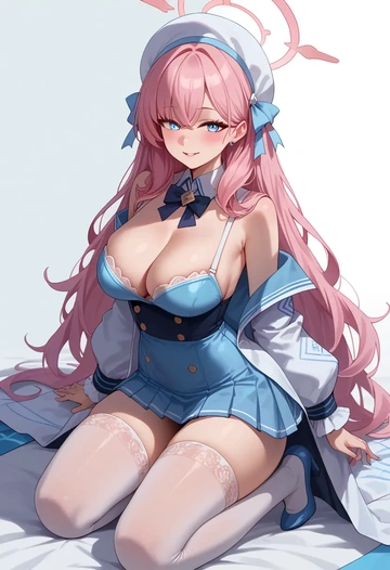 blue_archive,hoshino_(blue_archive),mini skirt, stockings  - AI generated anime art